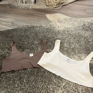 TNA waffle knit cropped tanks!